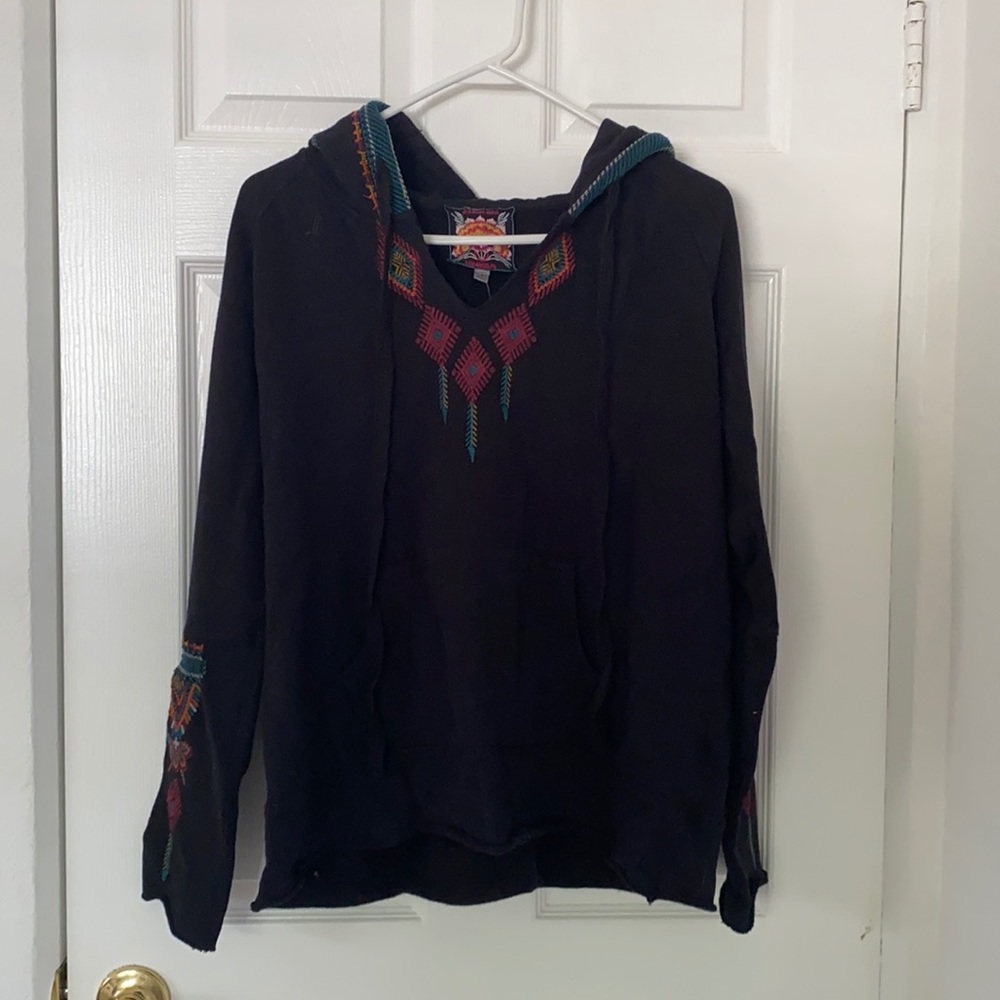 Johnny was embroidery hoodie